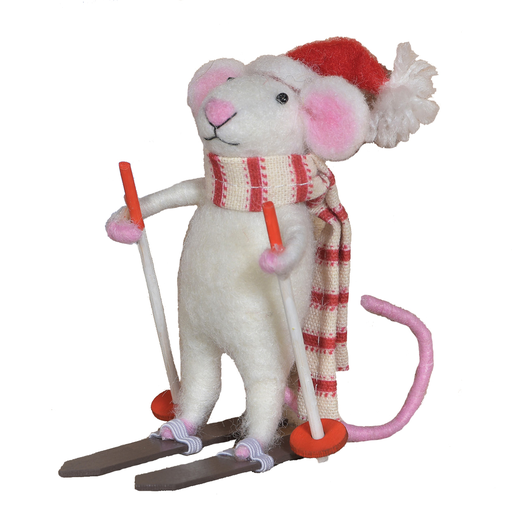 Felt Skier Mouse Ornament