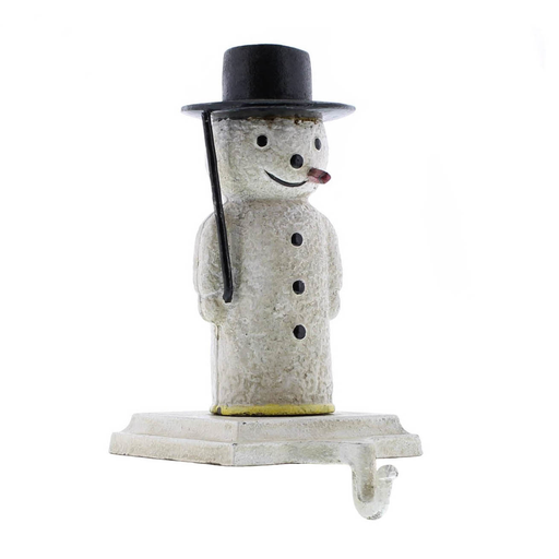 Snowman Stocking Holder - Cast Iron