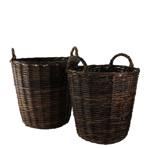 Willow Round Baskets - Set of 2 Natural