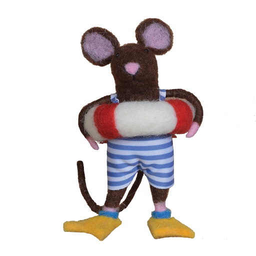 Felt Swimmer Guy Mouse Ornament