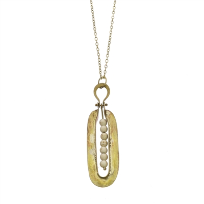 Kona Brass Necklace - Howlite Stones