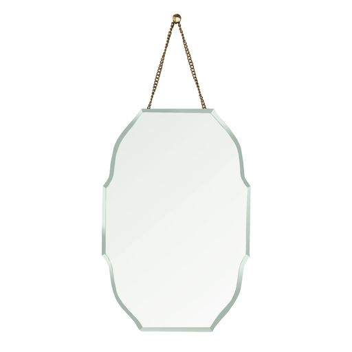 Farrah Beveled Mirror, Brass - Oval