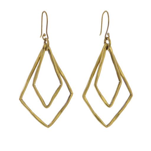 Rhombus Gemini Earrings - Brass