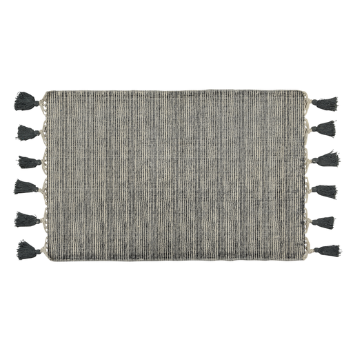 Venice Rug 2x3 - Natural / Black with Grey Tassels