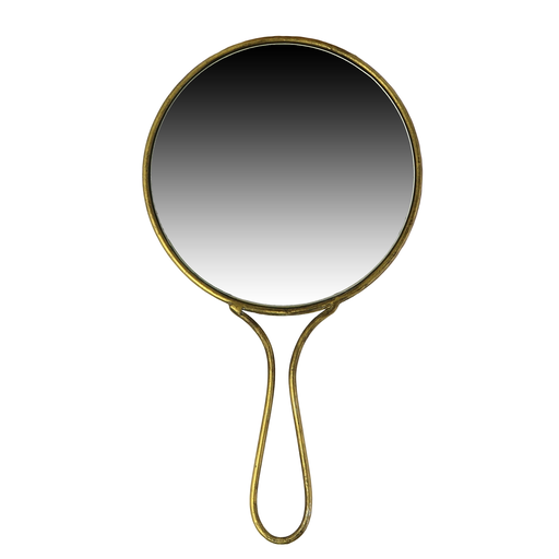 Lena Hand Mirror, Brass - Round - Brass