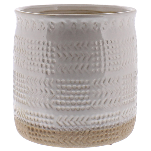 Cheyenne Cachepot, Ceramic - Lrg - White