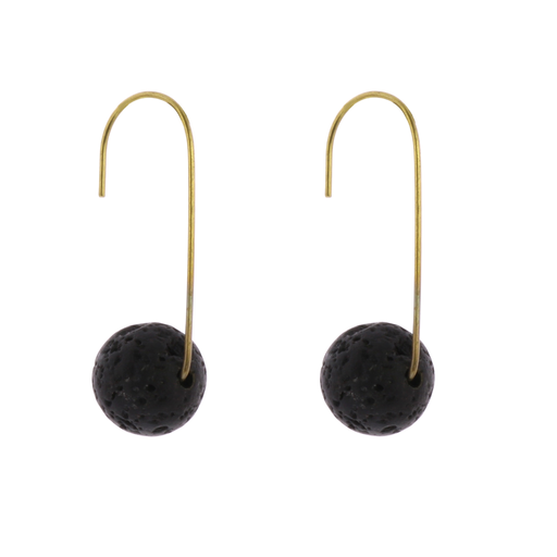 Nevis Lava Drop Earrings - Brass