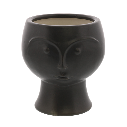 Rory Ceramic Face Vase - Matte Black