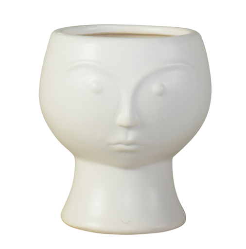 Rory Ceramic Face Vase - Matte White