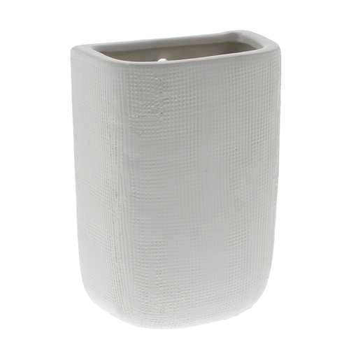 Ceramic Wall Pocket - Tall - White