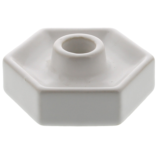 Hexagon Ceramic Taper Holder - Matte White