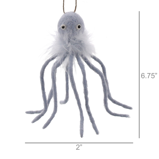 Octopus Ornament, Felt - Blue - Blue