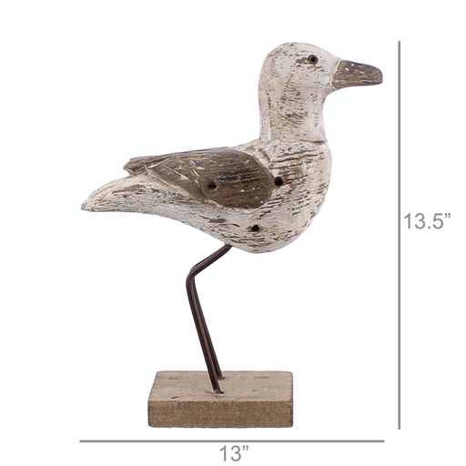 Kelso Wood Seagull - Lrg - White & Natural Wood