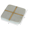 Aperture Coaster, Marble & Brass - Square, Set of 4