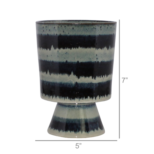Toku Chalice, Ceramic - Indigo Stripe