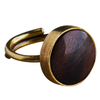 Penny Ring, Brass, Light Wood