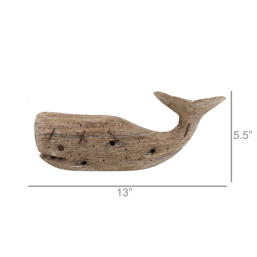 Kelso Wood Sperm Whale - Sm - Natural Wood
