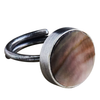Penny Ring, Silver, Mother of Pearl - Dark